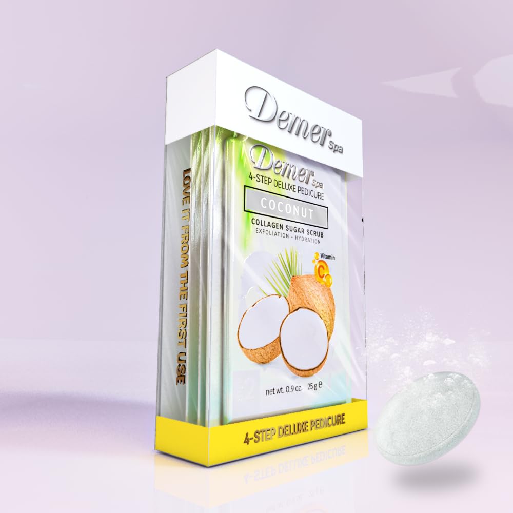 Demer Bomb Spa Deluxe Pedicure 4in1 Kit - Coconut, Clear
