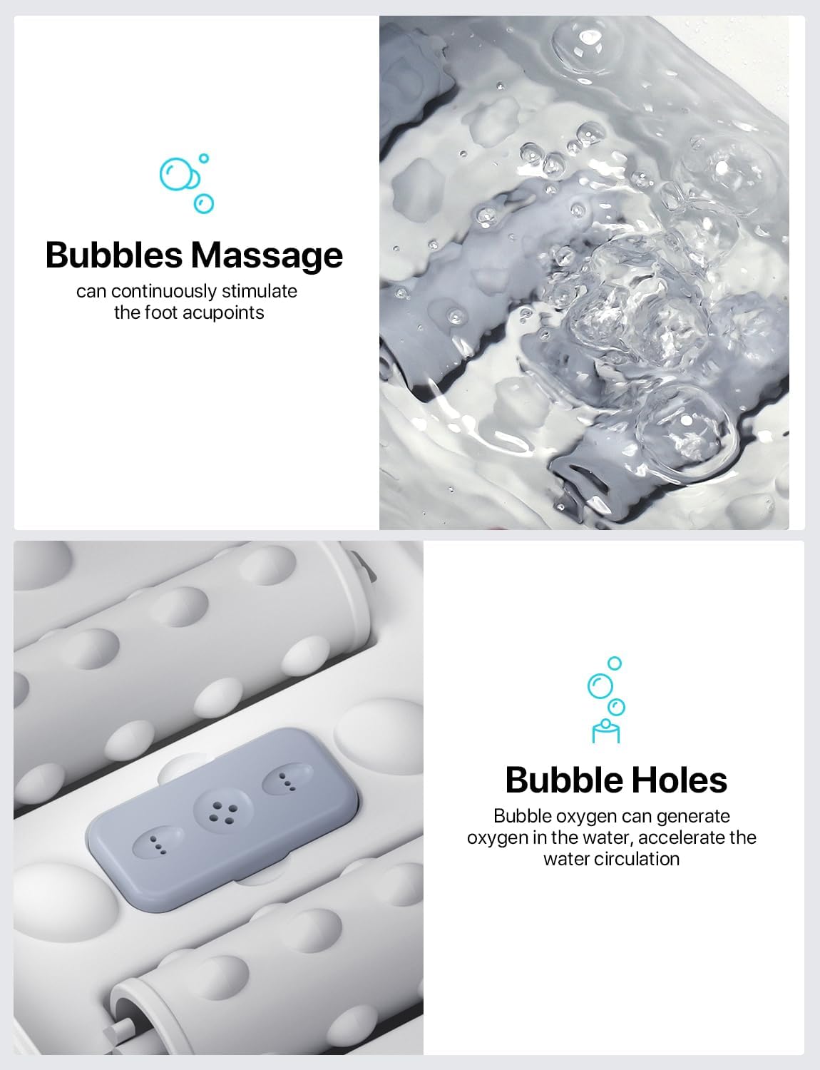 ALLJOY Foot Spa Bath Massager with Heat, Collapsible Foot Massager Spa Soaking Tub with Bubbles, Pumice Stone, Timer, 6 Shiatsu Massage Rollers Pedicure Foot Spa for Relaxation, Gifts
