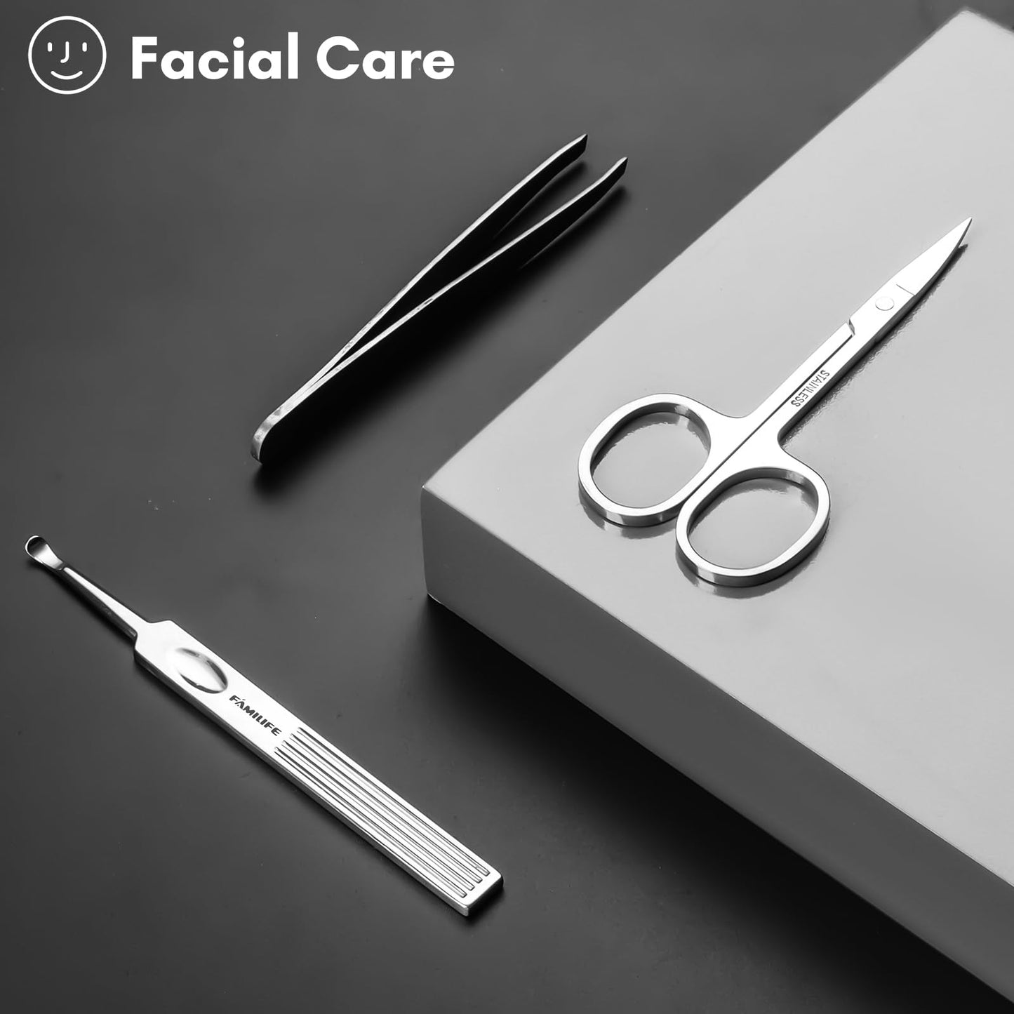 FAMILIFE Manicure Set, Nail Clippers Set Professional Manicure Kit 11 in 1 Stainless Steel Pedicure Tools Nail Kit Mens Grooming Kit with Portable Leather Travel Case Dark Violet Birthday Gifts