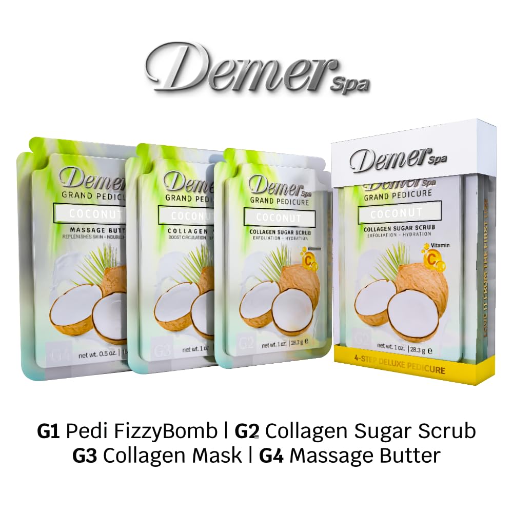 Demer Bomb Spa Deluxe Pedicure 4in1 Kit - Coconut, Clear