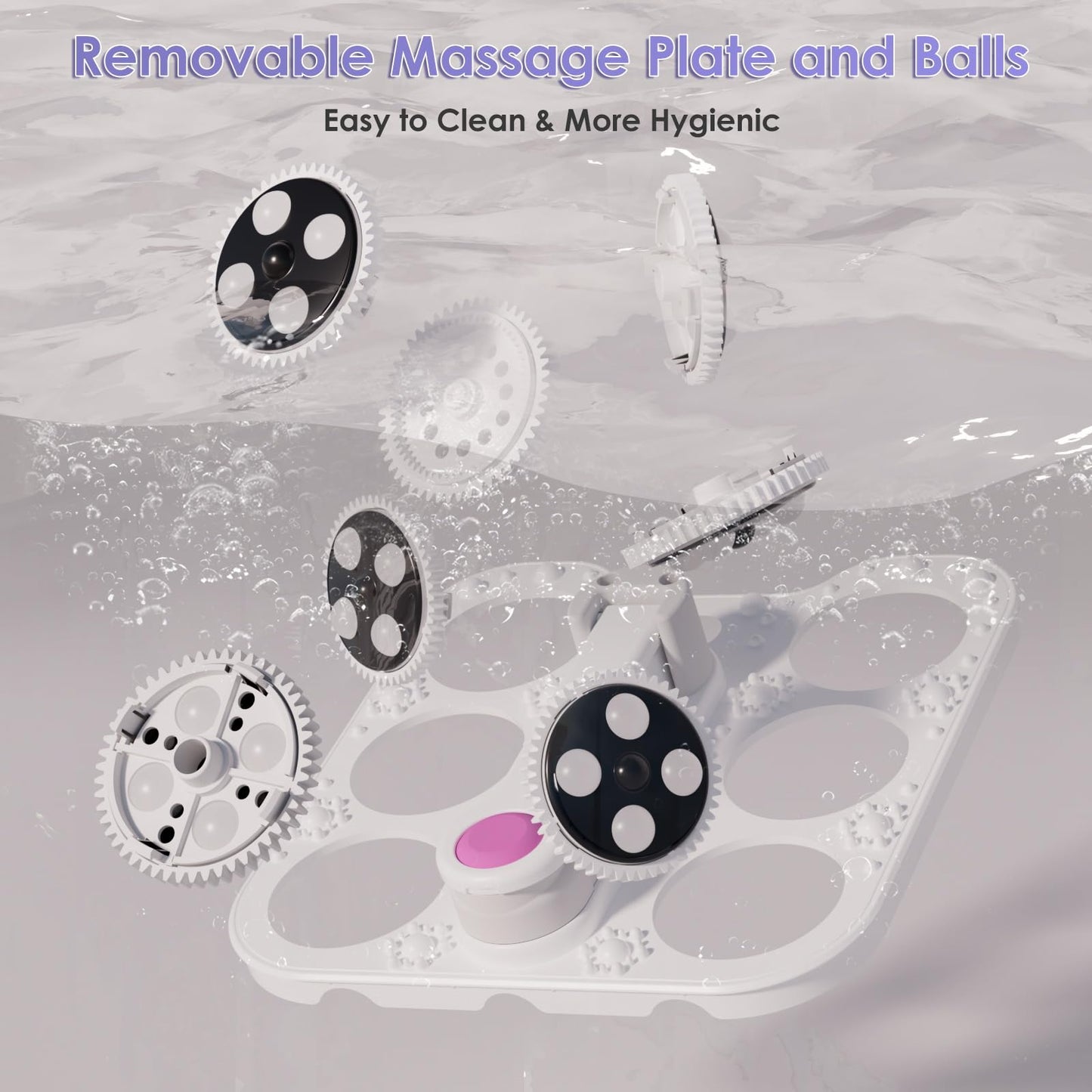 Collapsible Foot Spa Electric Rotary, Foot Bath with Heat, Bubble,Temp Control, and 24 Motorized Shiatsu Massage Balls, Pedicure Foot Spa Tub for Stress Relief (Black)