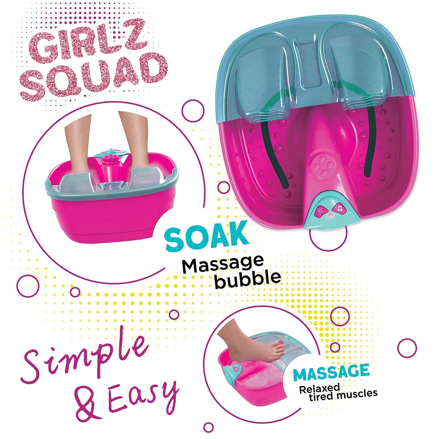 Foot Spa Sets for Girls Ages 7-12 with Nail Kit for Kids - DIY Manicure and Pedicure Set with Foot Care Kit Perfect for Sleepovers and Slumber Party. Helps Develop Self-Care and Creativity