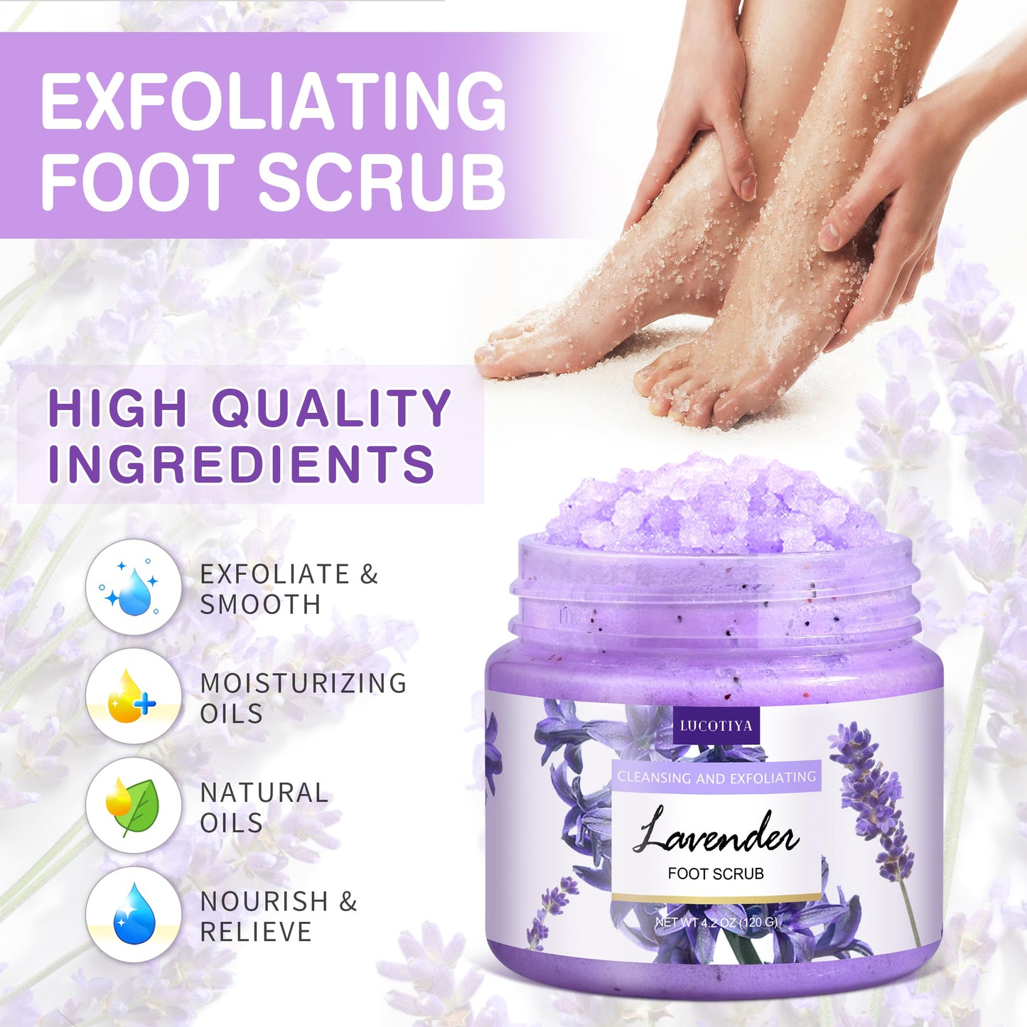 Foot Soak Set Feet Callus Remover Pedicure Set - Lavender Foot Soak Salts,Foot File,Foot Scrub & Urea Foot Cream Pedicure Supplies For Dry Cracked Feet Foot Spa Kit for Women