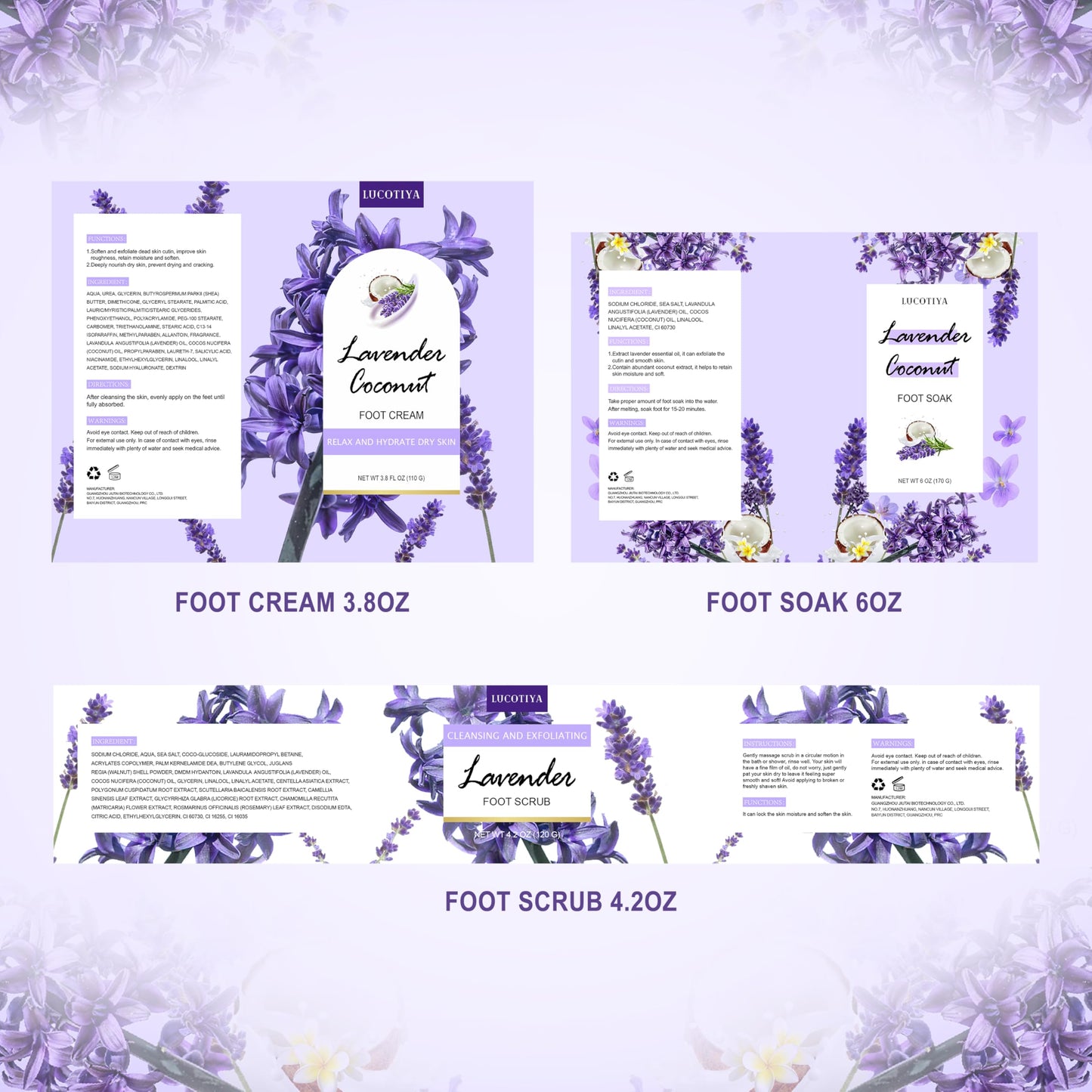 Foot Soak Set Feet Callus Remover Pedicure Set - Lavender Foot Soak Salts,Foot File,Foot Scrub & Urea Foot Cream Pedicure Supplies For Dry Cracked Feet Foot Spa Kit for Women